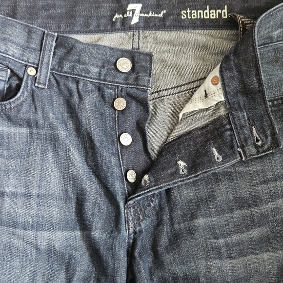 7 For All Mankind Standard Jeans Mens Size 34 (35x34) Button Fly - Picture 3 of 13